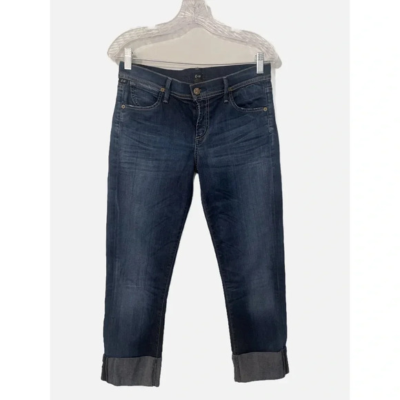 Citizens Of Humanity Dani Jeans Women’s 28 Blue Cropped Straight Leg Cuffed Hem - Picture 1 of 14